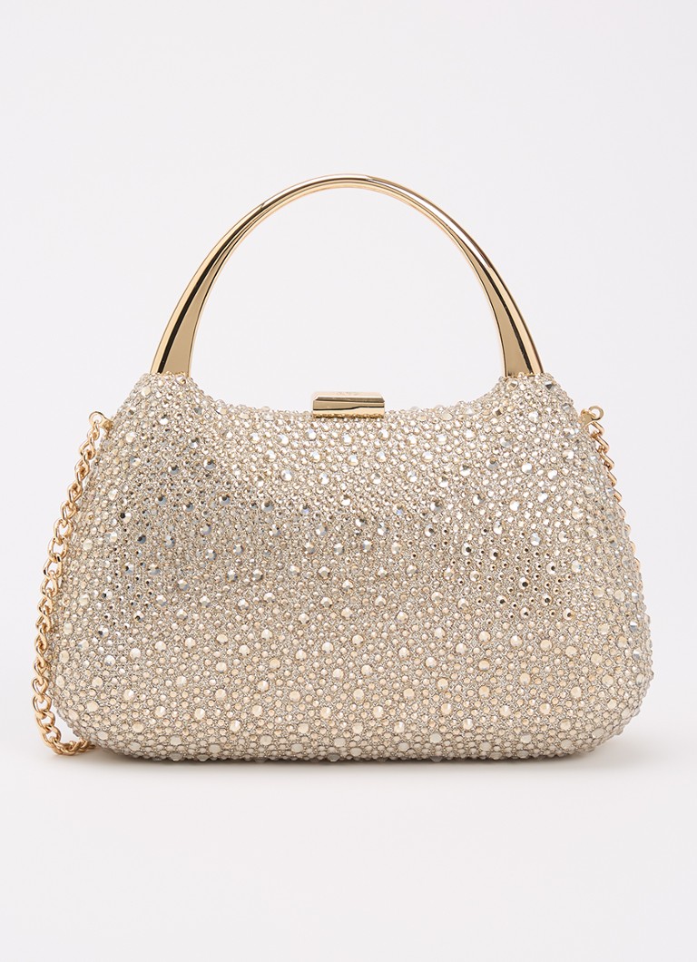 Dune London Dames Beamings clutch met strass en afneembare schouderriem in de kleur Goud