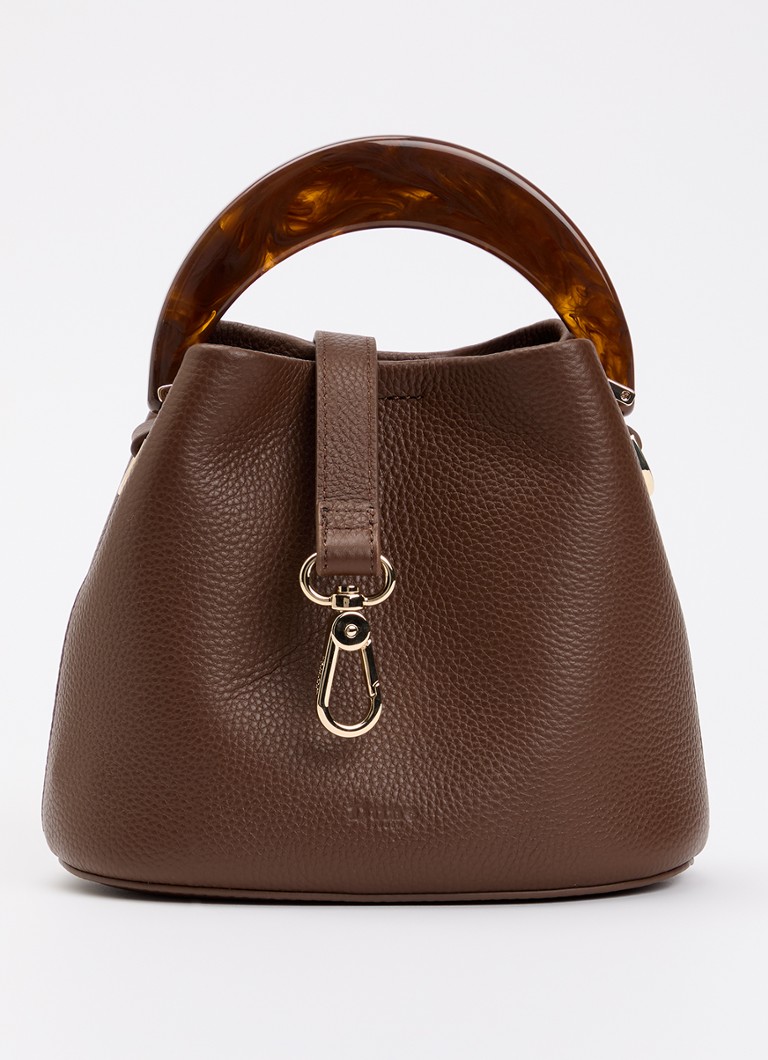 Dune London Dames Dharla handtas van leer met afneembare schouderriem in de kleur Bruin