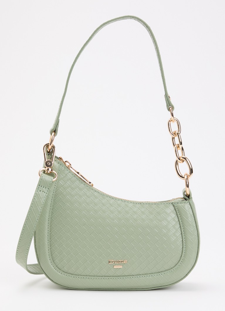 Dune London Dames Direction schoudertas met kettingdetail in de kleur Lindegroen