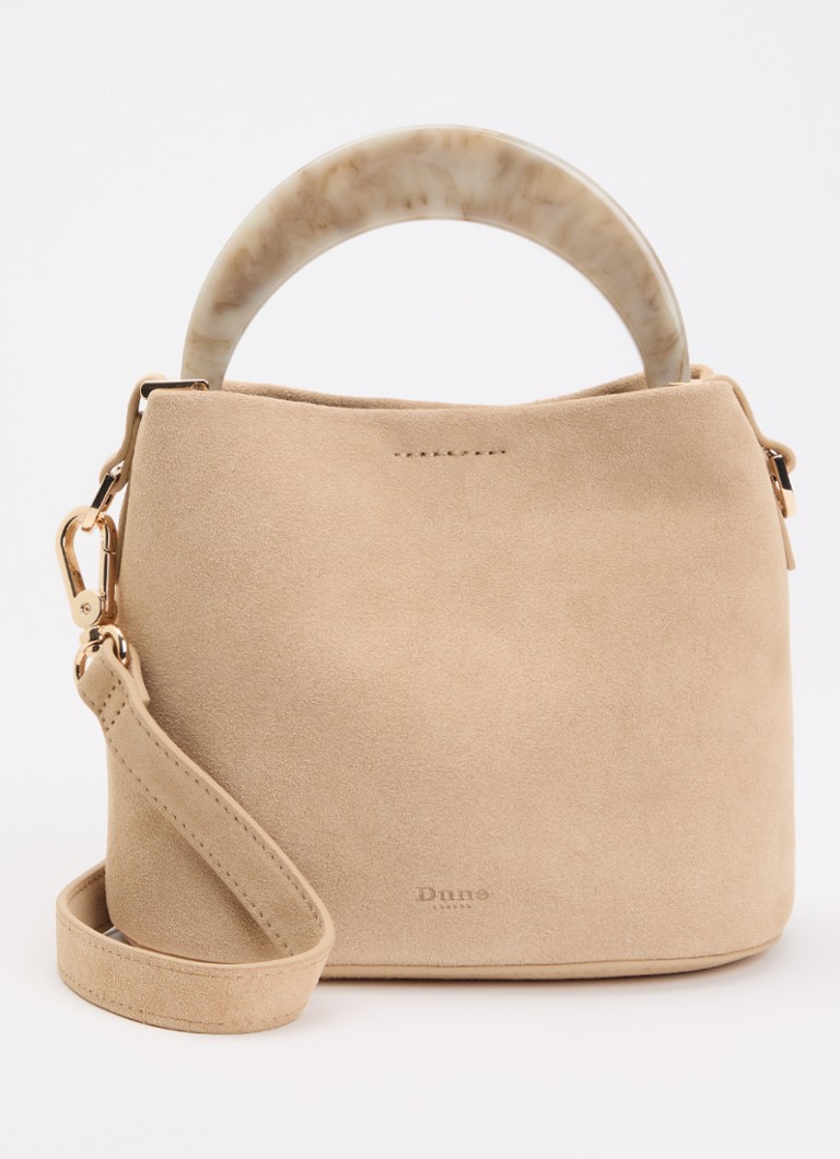 Dune London Dames Dharla handtas van leer met afneembare schouderriem in de kleur Creme