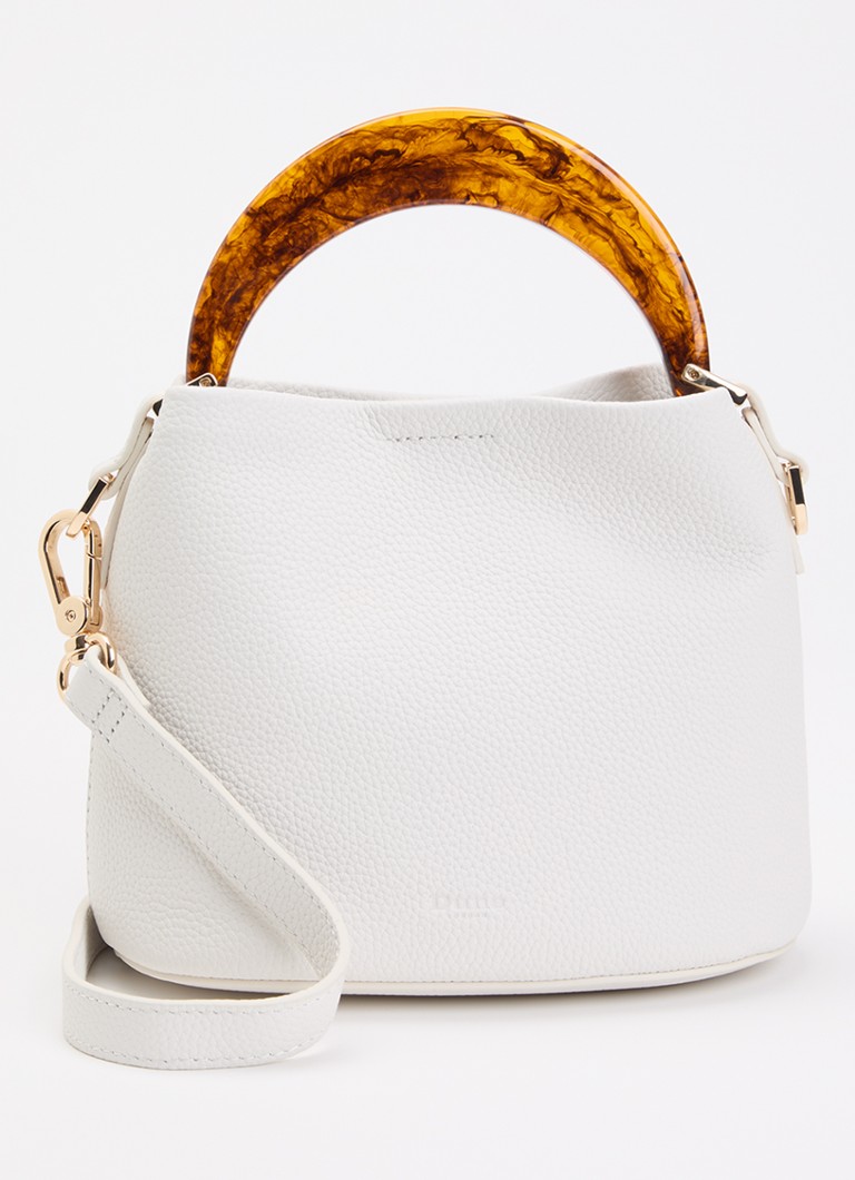 Dune London Dames Dharla handtas van leer met afneembare schouderriem in de kleur Wit