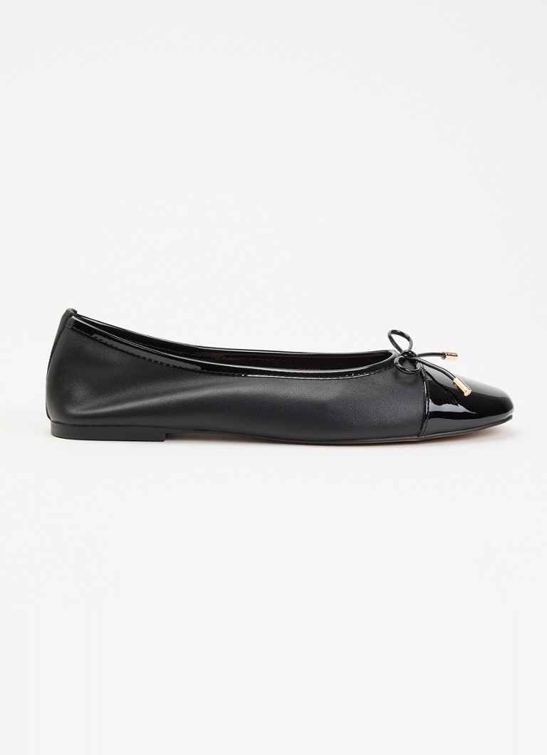 Dune London Dames Haliah ballerina van leer met strikdetail in de kleur Zwart