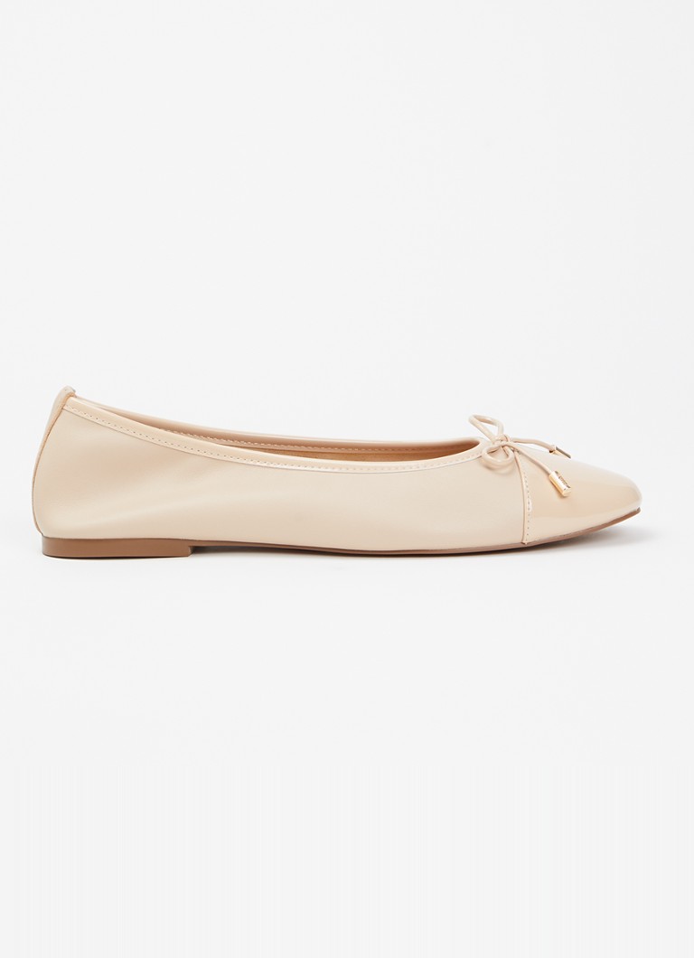 Dune London Dames Haliah ballerina van leer met strikdetail in de kleur Beige