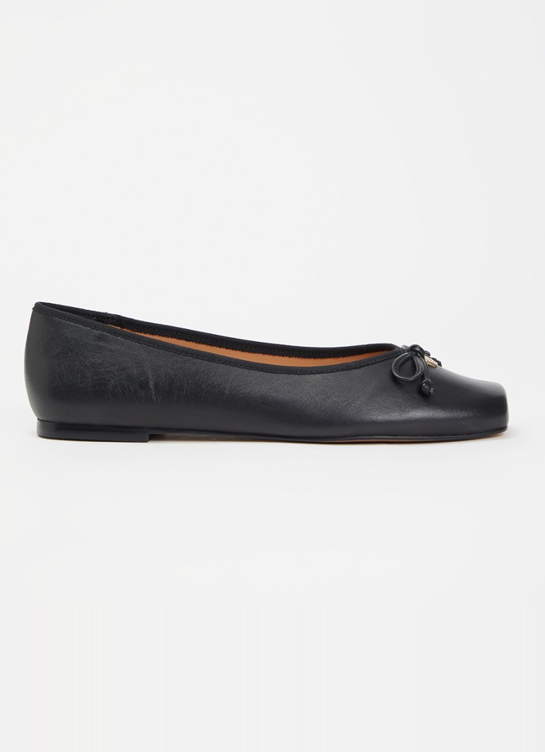 Dune London Dames Harllowe ballerina van leer in de kleur Zwart