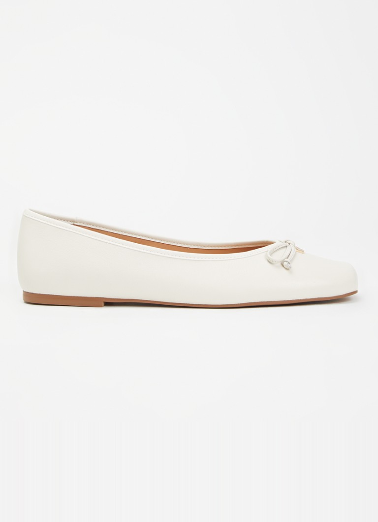Dune London Dames Harllowe ballerina van leer in de kleur Wit