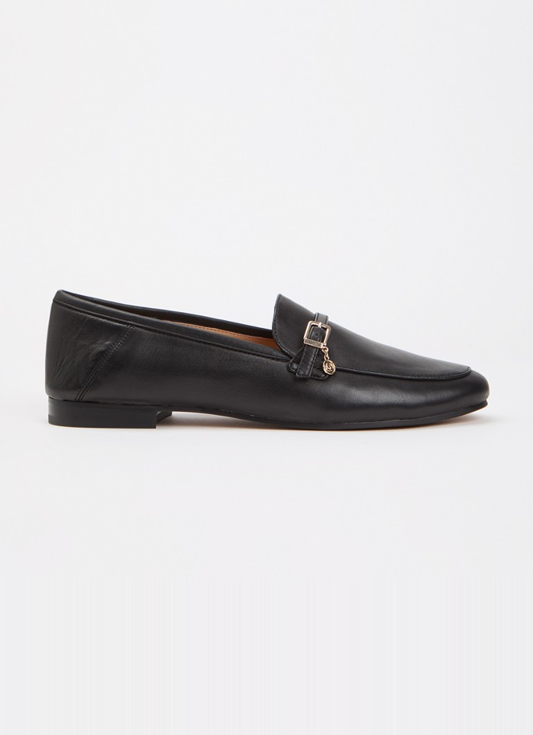 Dune London Dames Greya loafer van leer met gespdetail in de kleur Zwart