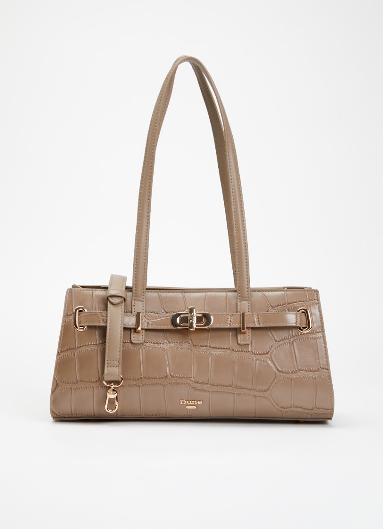 Dune London Dames Depend schoudertas van leer met afneenbare schouderriem in de kleur Grijs