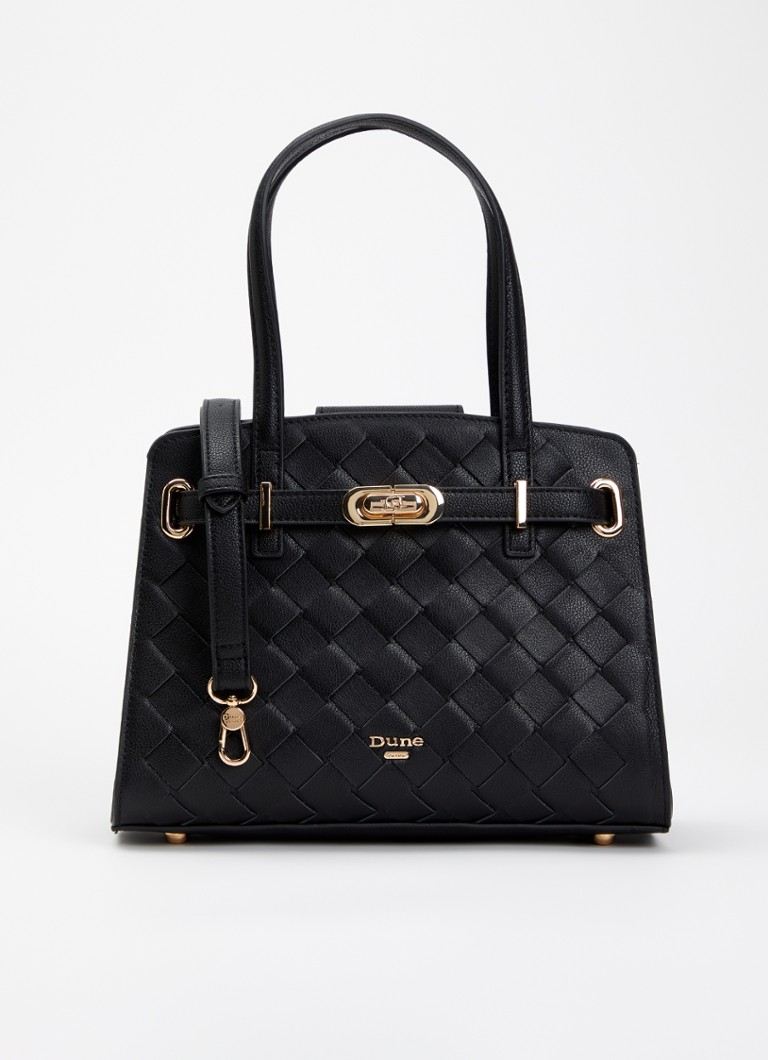 Dune London Dames Dinidefine handtas van suède met afneembare schouderriem in de kleur Zwart