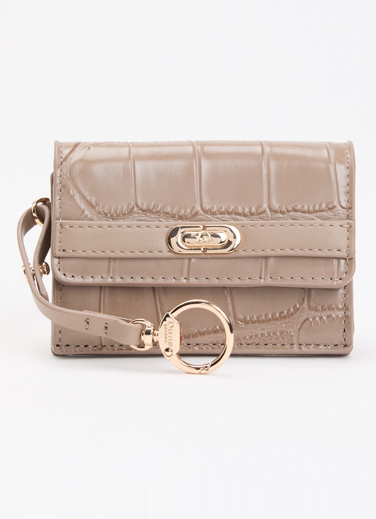 Dune London Dames Kimble sleuteletui met crocostructuur in de kleur Taupe
