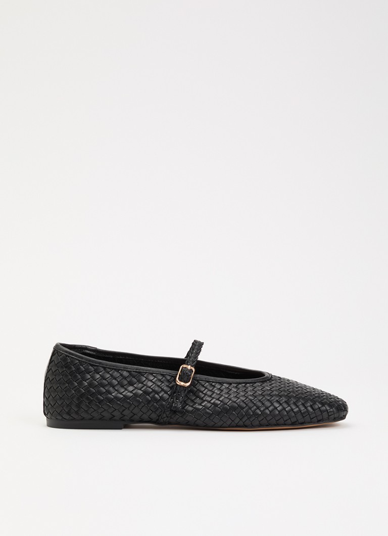 Dune London Dames Headliner Mary Jane ballerina van leer in de kleur Zwart