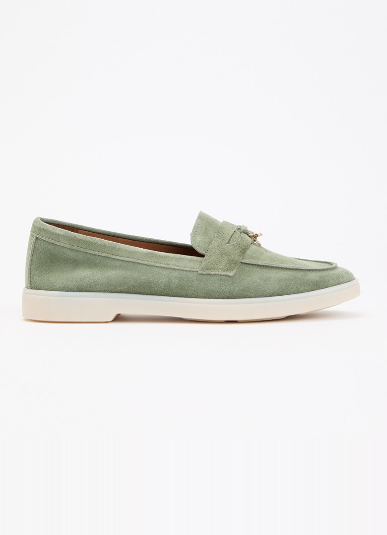 Dune London Dames Grinning loafer van suède in de kleur Groen