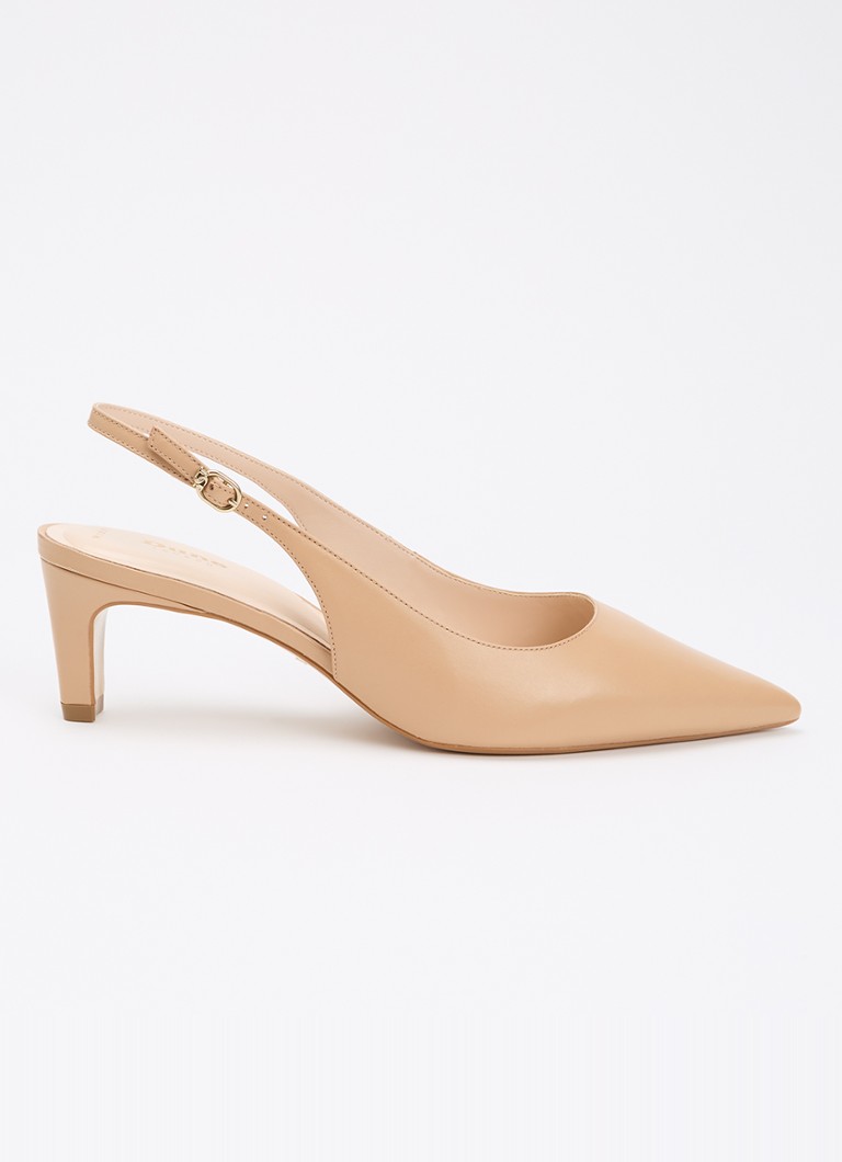 Dune London Dames Wide Fit Connection slingback van leer in de kleur Beige
