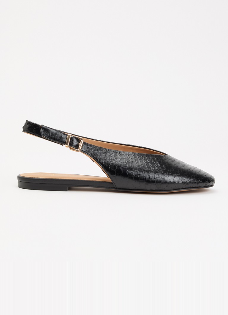 Dune London Dames Honora slingback van leer in de kleur Zwart