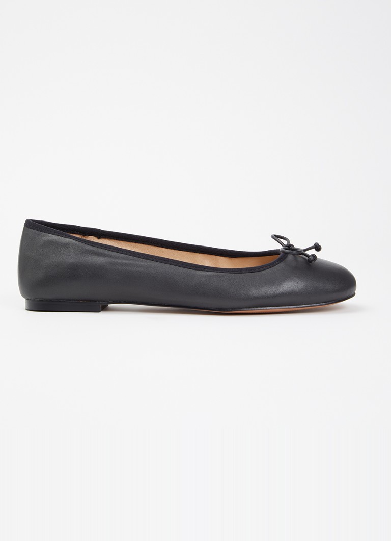 Dune London Dames Helenne ballerina van leer in de kleur Zwart