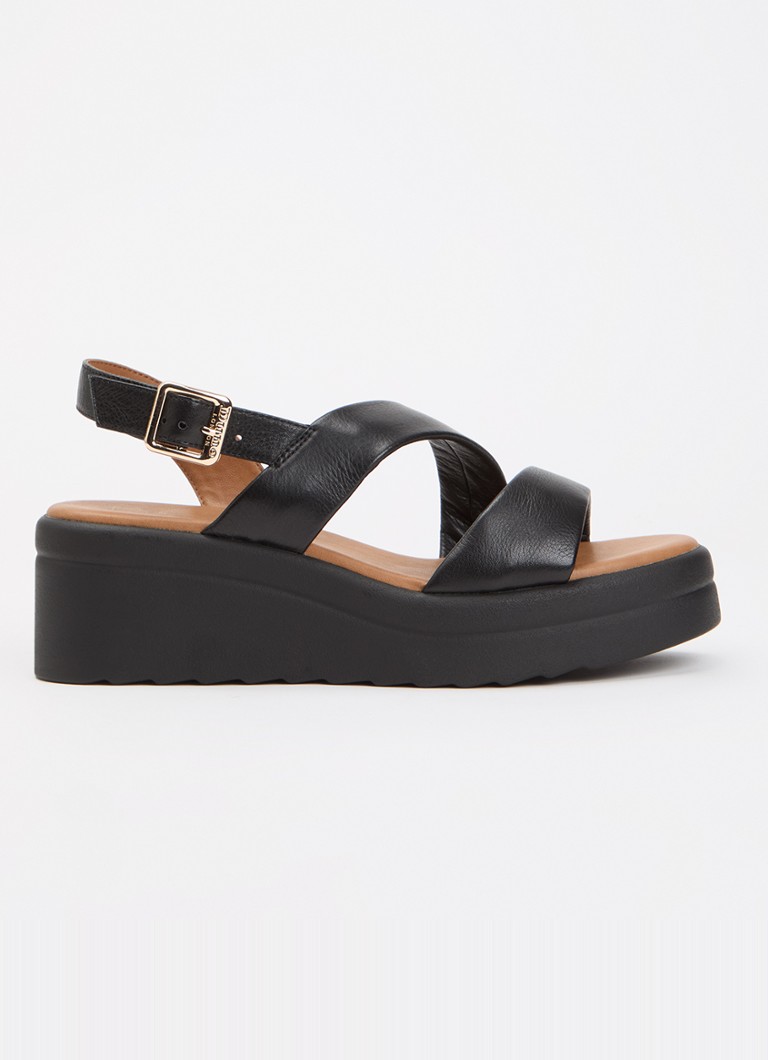 Dune London Dames Karing sandalette van leer in de kleur Zwart