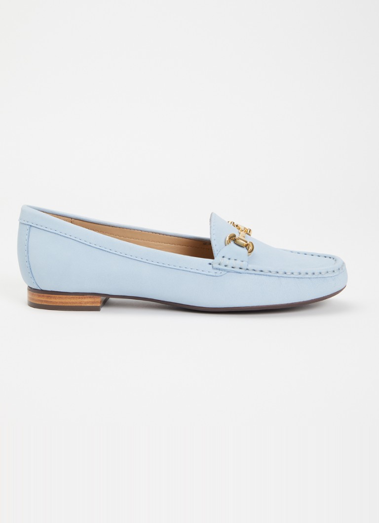 Dune London Dames Glenniee loafer van suède in de kleur Lichtblauw