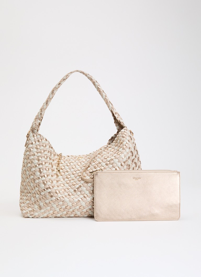 Dune London Dames Deliberate schoudertas met gevlochten detail en uitneembare etui in de kleur Creme
