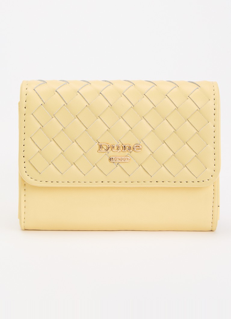 Dune London Dames Kelsey overslagportemonnee met leren details in de kleur Lichtgeel