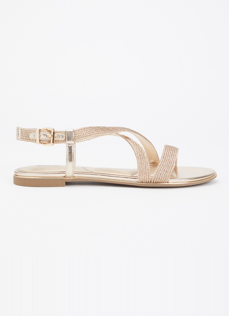 Dune London Dames Lope sandaal met metallic finish in de kleur Goud