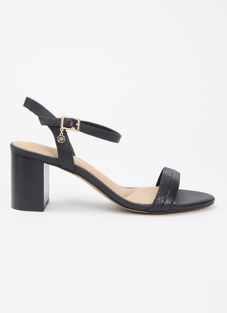 Dune London Dames Wide Fit Jaycie sandalette van leer in de kleur Zwart