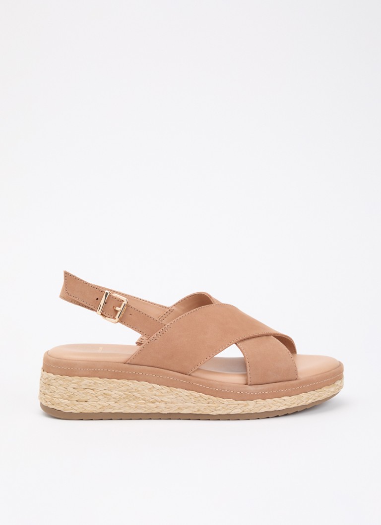 Dune London Dames Kiya sandaal met sleehak in de kleur Camel