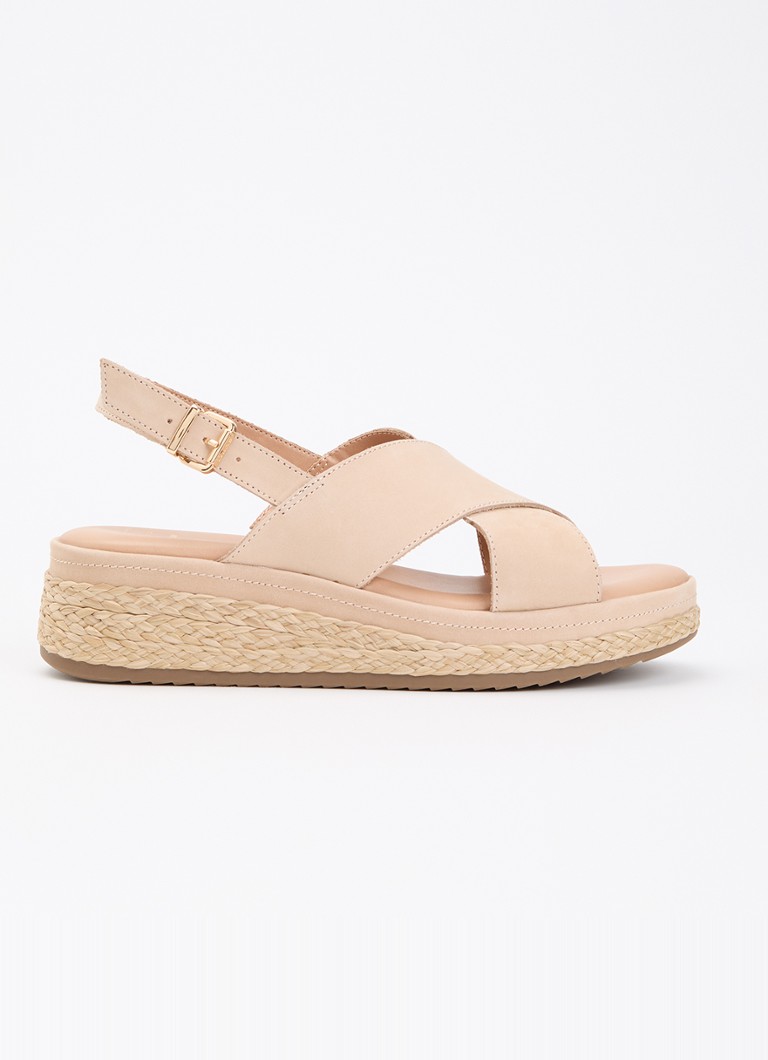Dune London Dames Kiya sandaal met sleehak in de kleur Lichtbruin