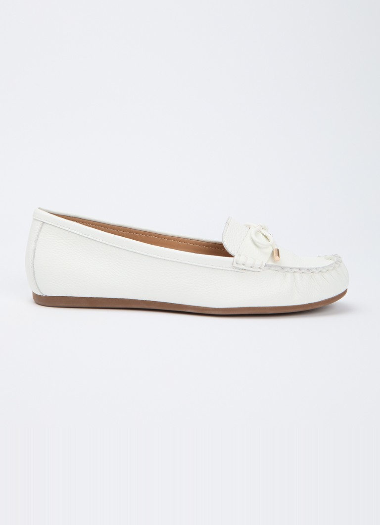 Dune London Dames Grier mocassin van leer in de kleur Wit