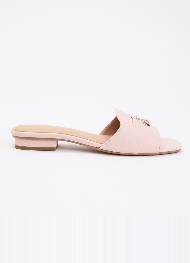 Dune London Dames Lindo slipper van leer in de kleur Lichtroze