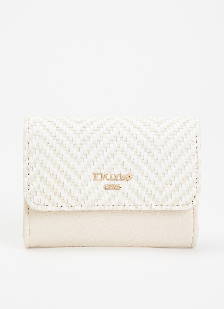 Dune London Dames Kelsey overslagportemonnee met leren details in de kleur Ivoor