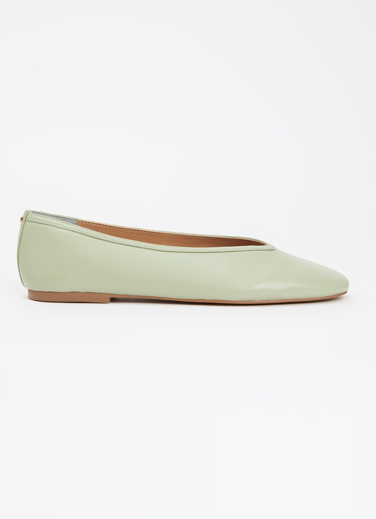Dune London Dames Hetta ballerina van leer in de kleur Mint