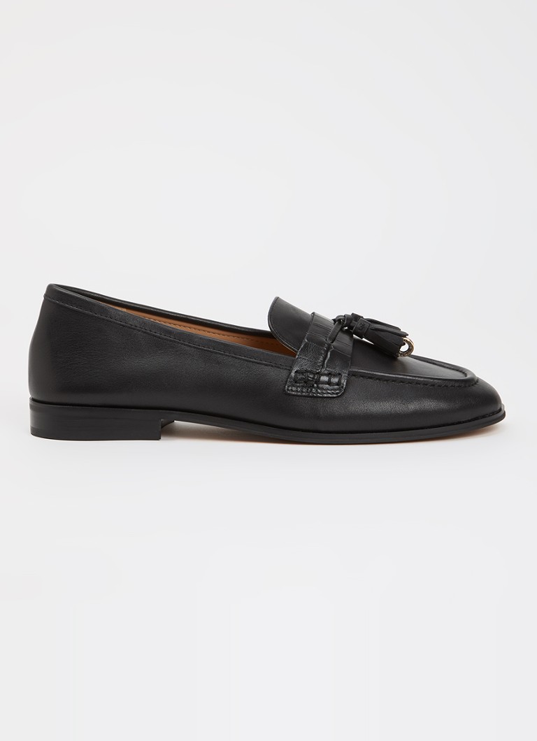 Dune London Dames Giavonni loafer van leer in de kleur Zwart