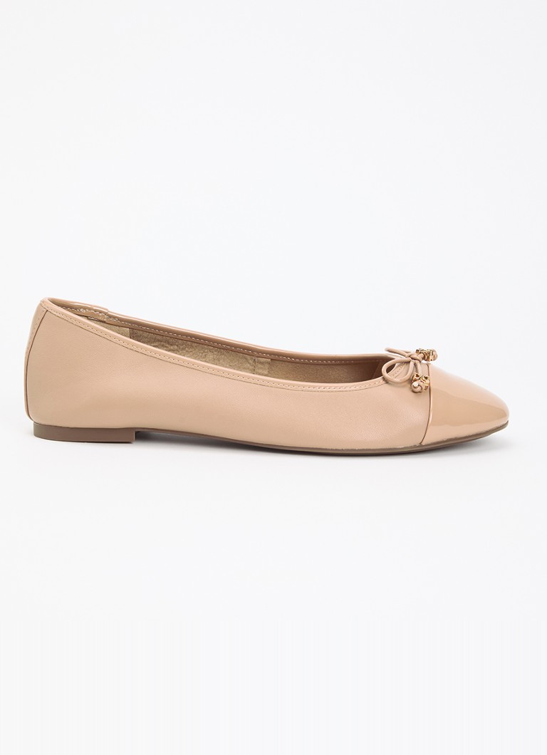 Dune London Dames Wide Fit Hallo ballerina met strikdetail in de kleur Oudroze