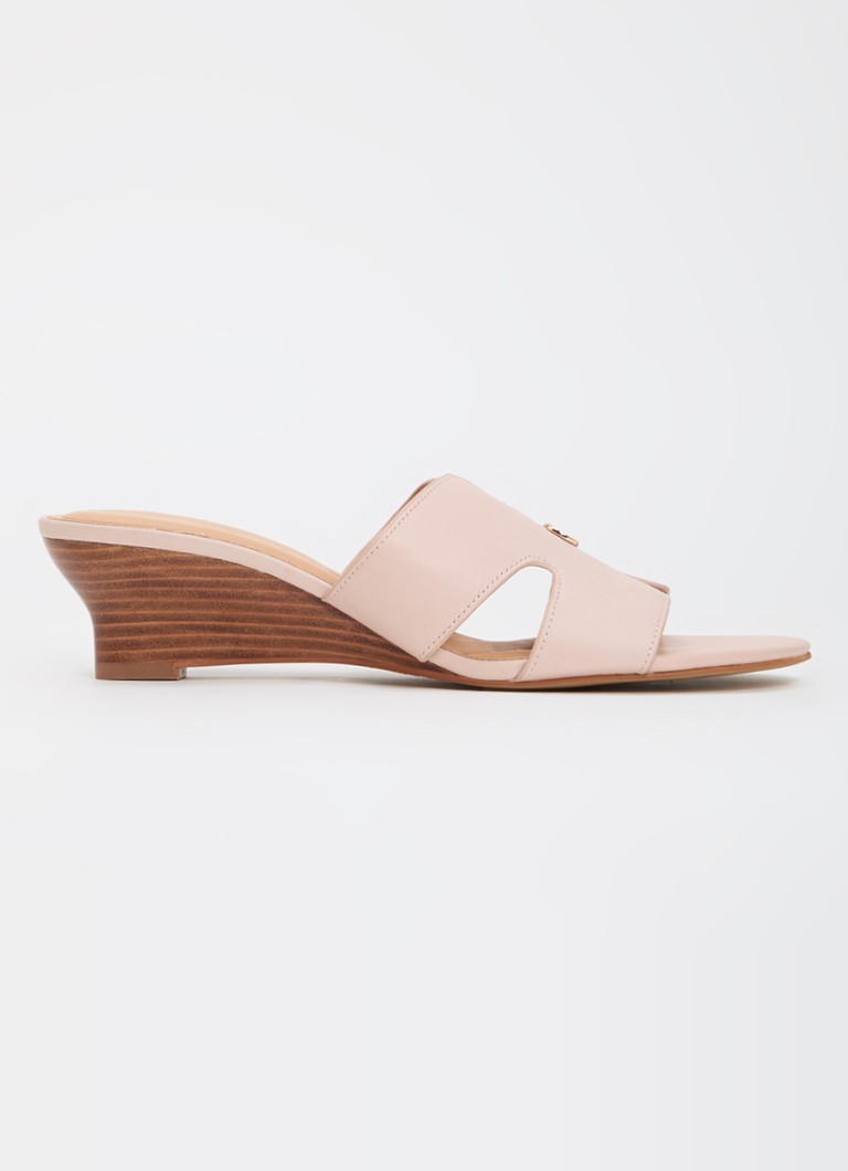 Dune London Dames Wide Fit Kacie sleehak van leer in de kleur Lichtroze