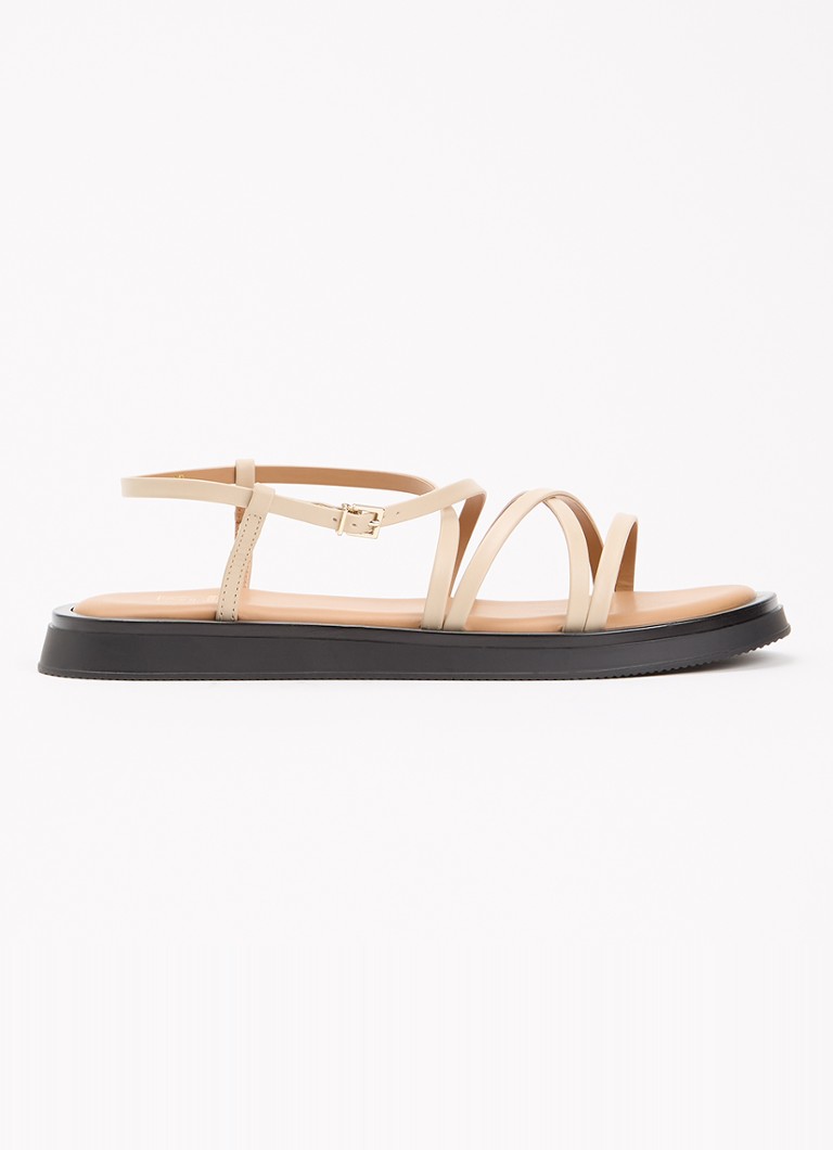 Dune London Dames Laia sandaal van leer in de kleur Creme