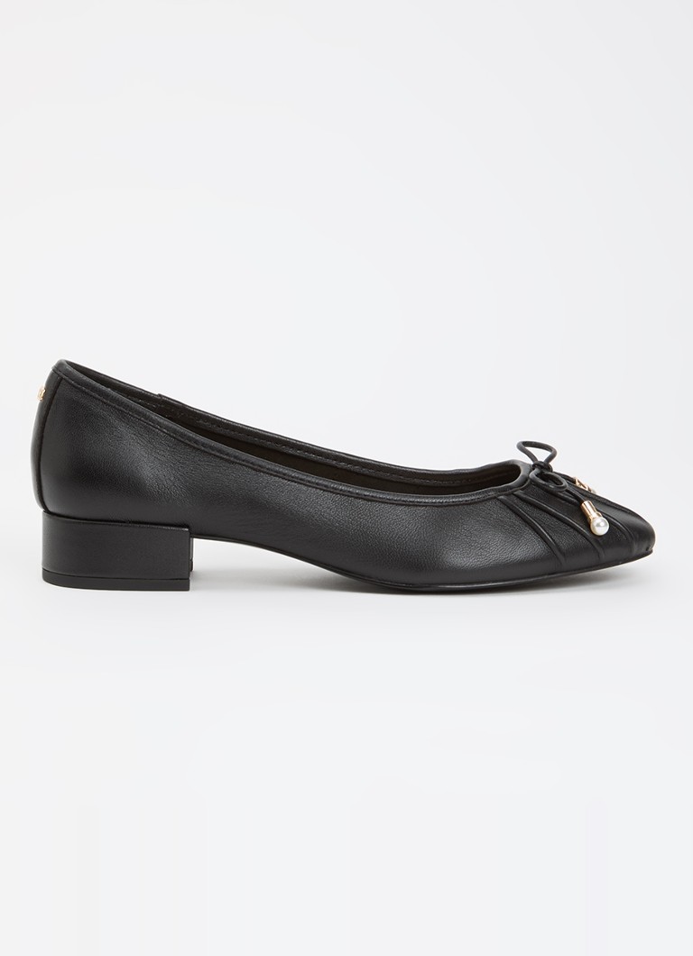 Dune London Dames Wide Fit Amazing ballerina van leer in de kleur Zwart