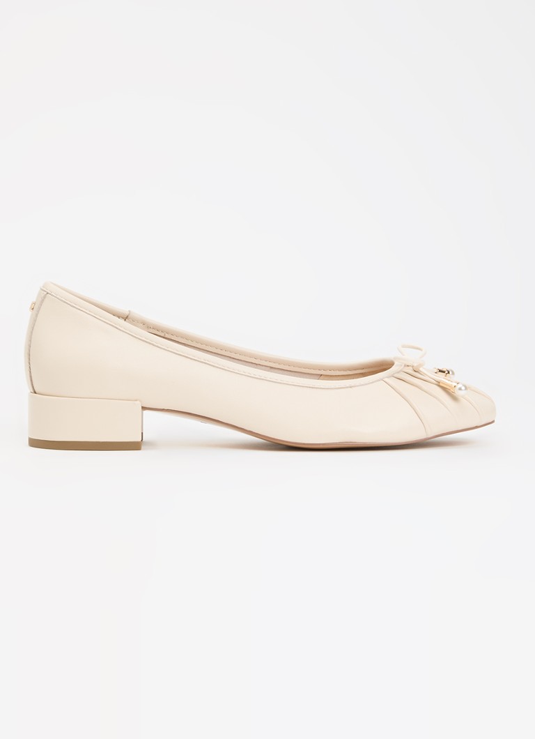 Dune London Dames Wide Fit Amazing ballerina van leer in de kleur Creme