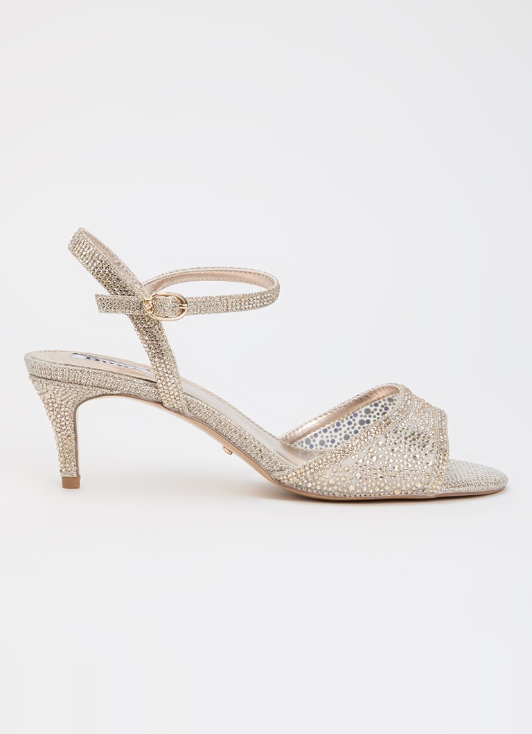 Dune London Dames Wide Fit Manicure sandalette met strass in de kleur Zilver