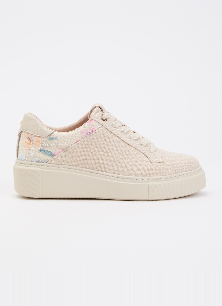 Dune London Dames Evienne sneaker met plateauzool in de kleur Beige