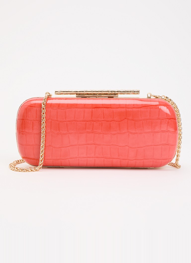 Dune London Dames Body clutch van leer in de kleur Koraalroze