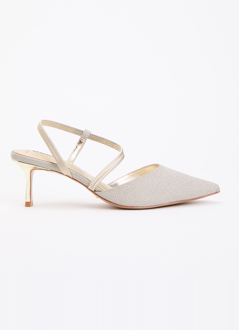 Dune London Dames Wide Fit Charming slingback met glitter in de kleur Goud