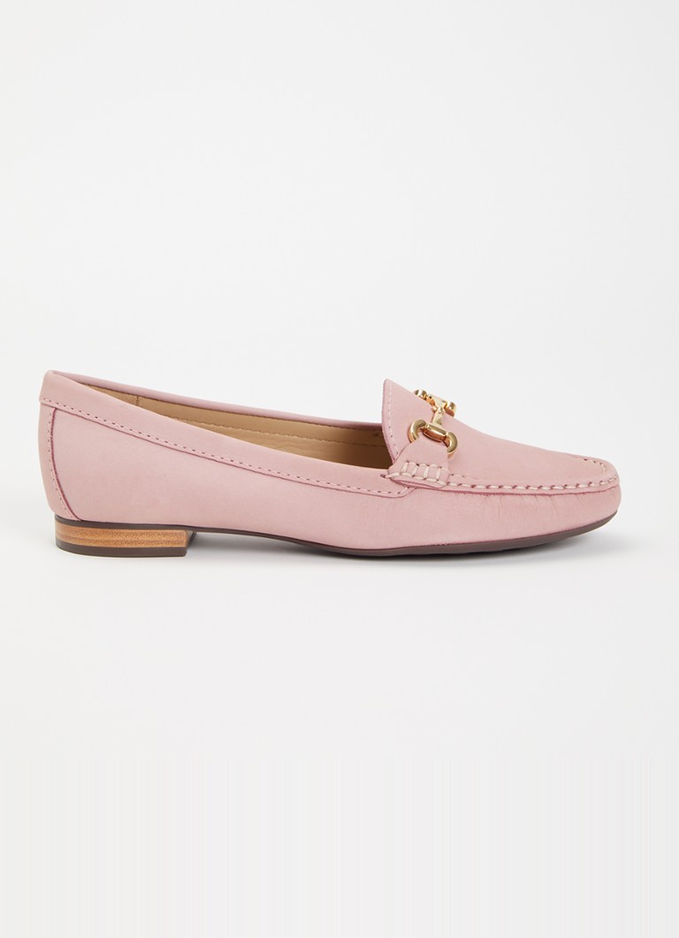 Dune London Dames Glenniee loafer van suède in de kleur Lichtroze