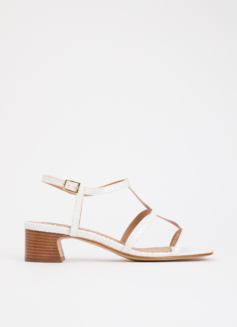 Dune London Dames Justly sandalette met slangenstructuur in de kleur Wit