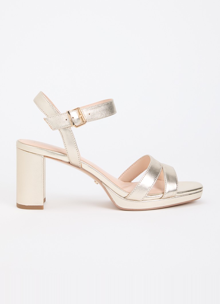 Dune London Dames Wide Fit Manifesting sandalette van suède in de kleur Goud