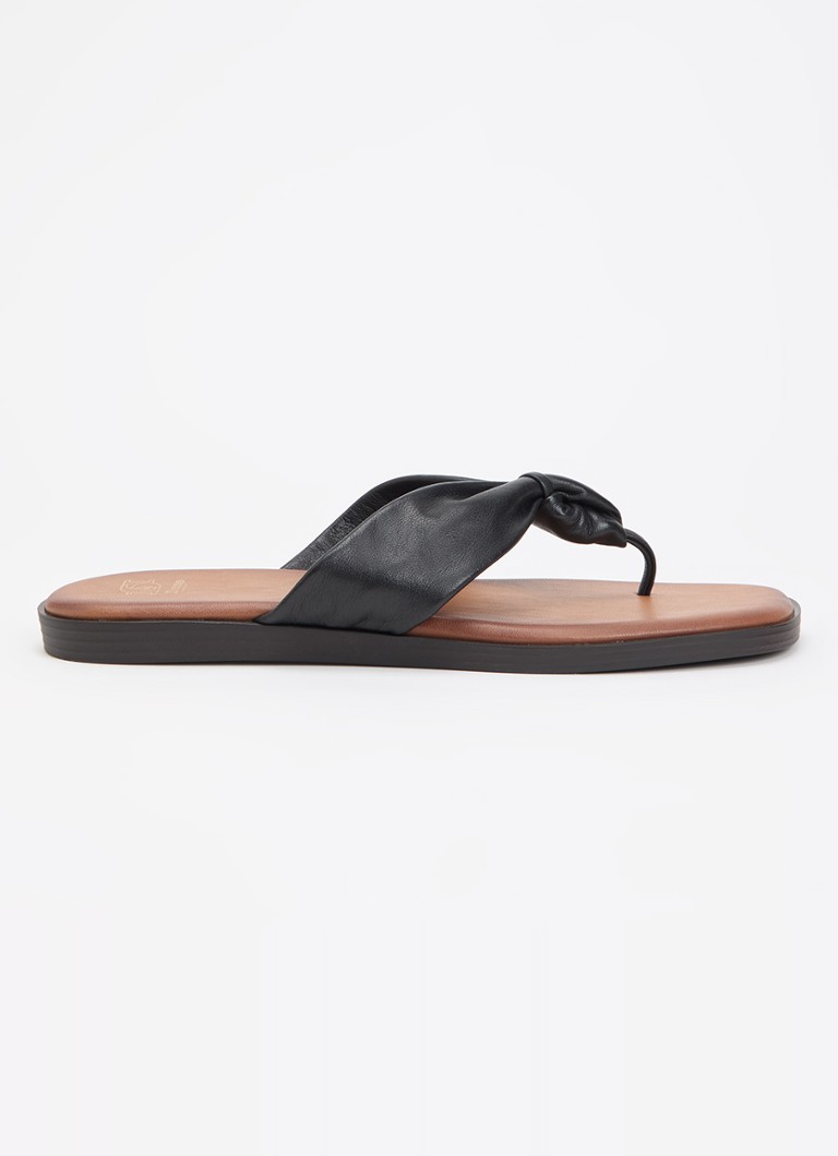 Dune London Dames Looks slipper van leer in de kleur Zwart