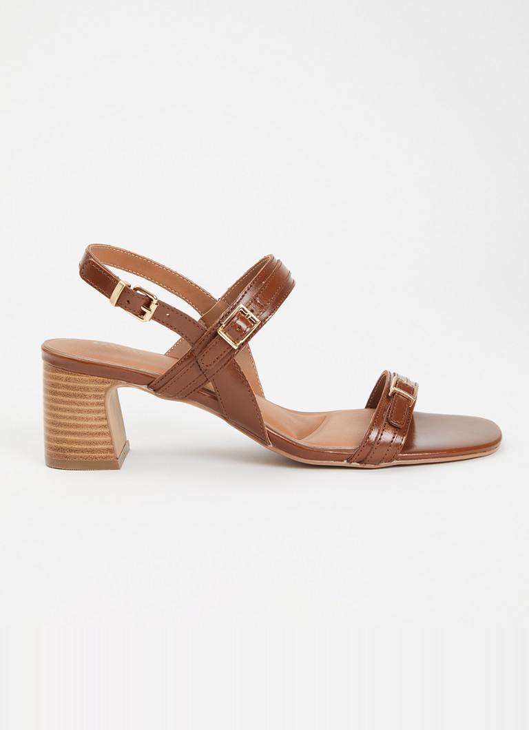 Dune London Dames Jiving sandalette van leer in de kleur Bruin