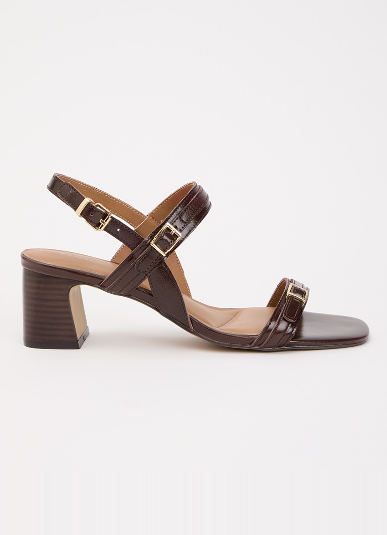 Dune London Dames Jiving sandalette van leer in de kleur Donkerbruin