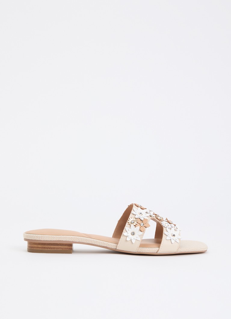 Dune London Dames Loupes slipper van leer in de kleur Beige