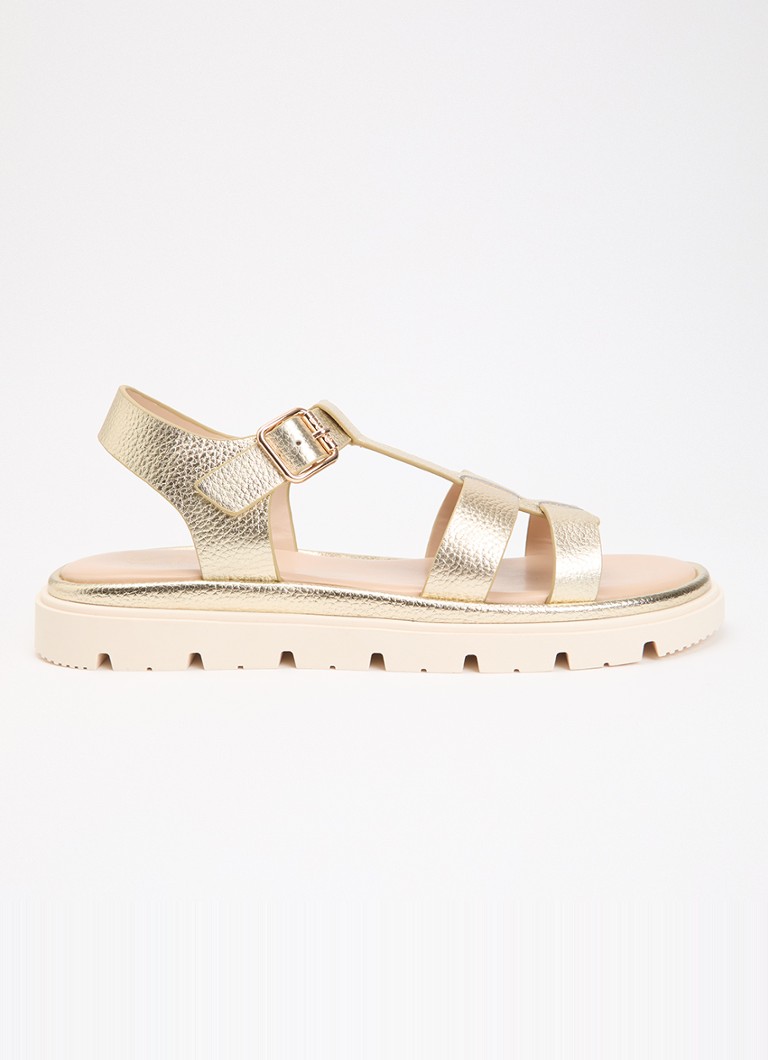 Dune London Dames Lilar sandaal van leer in de kleur Goud