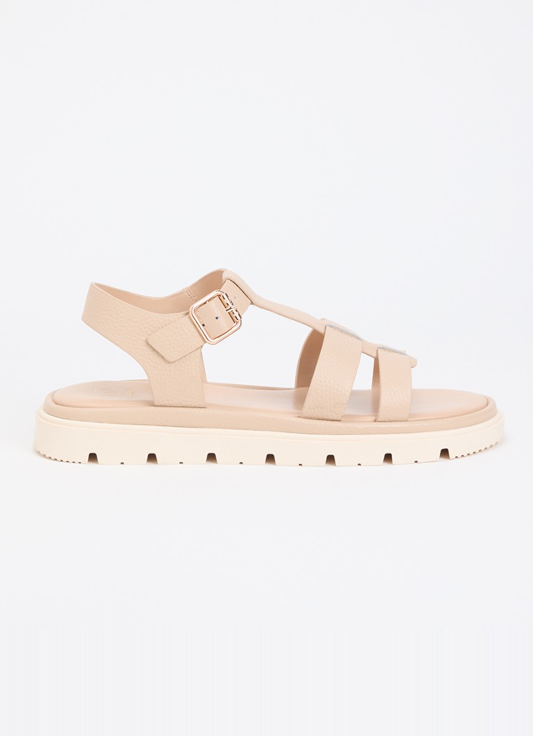 Dune London Dames Lilar sandaal van leer in de kleur Beige