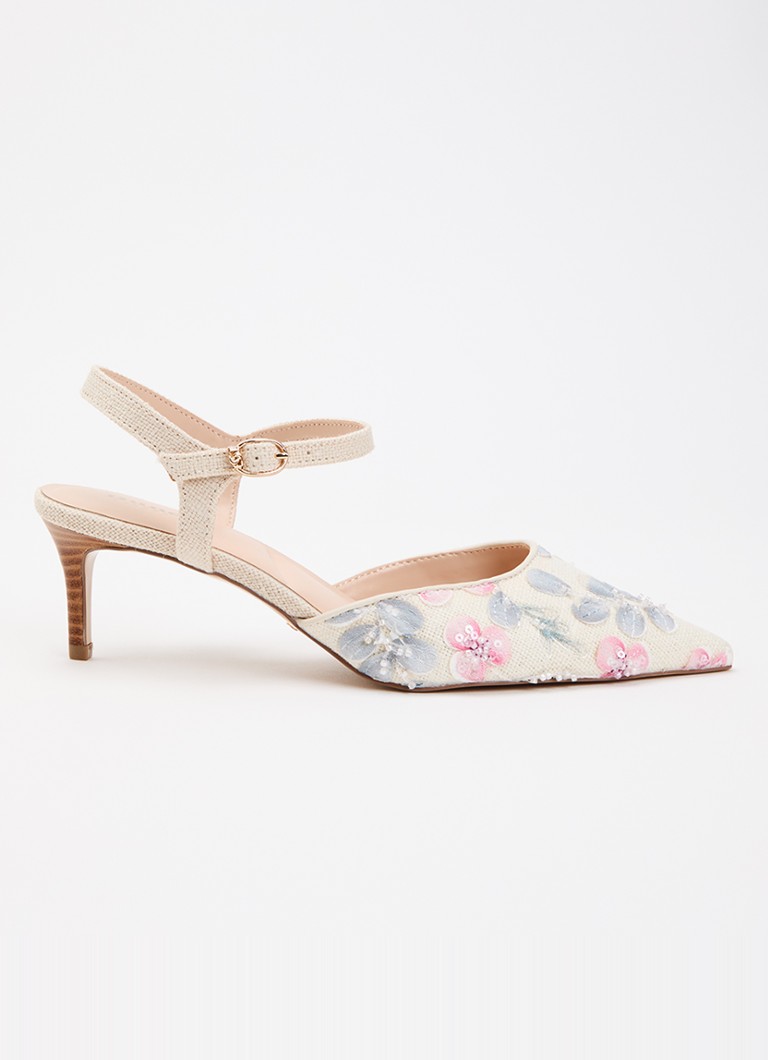 Dune London Dames Cultivated slingback met borduring in de kleur Ivoor
